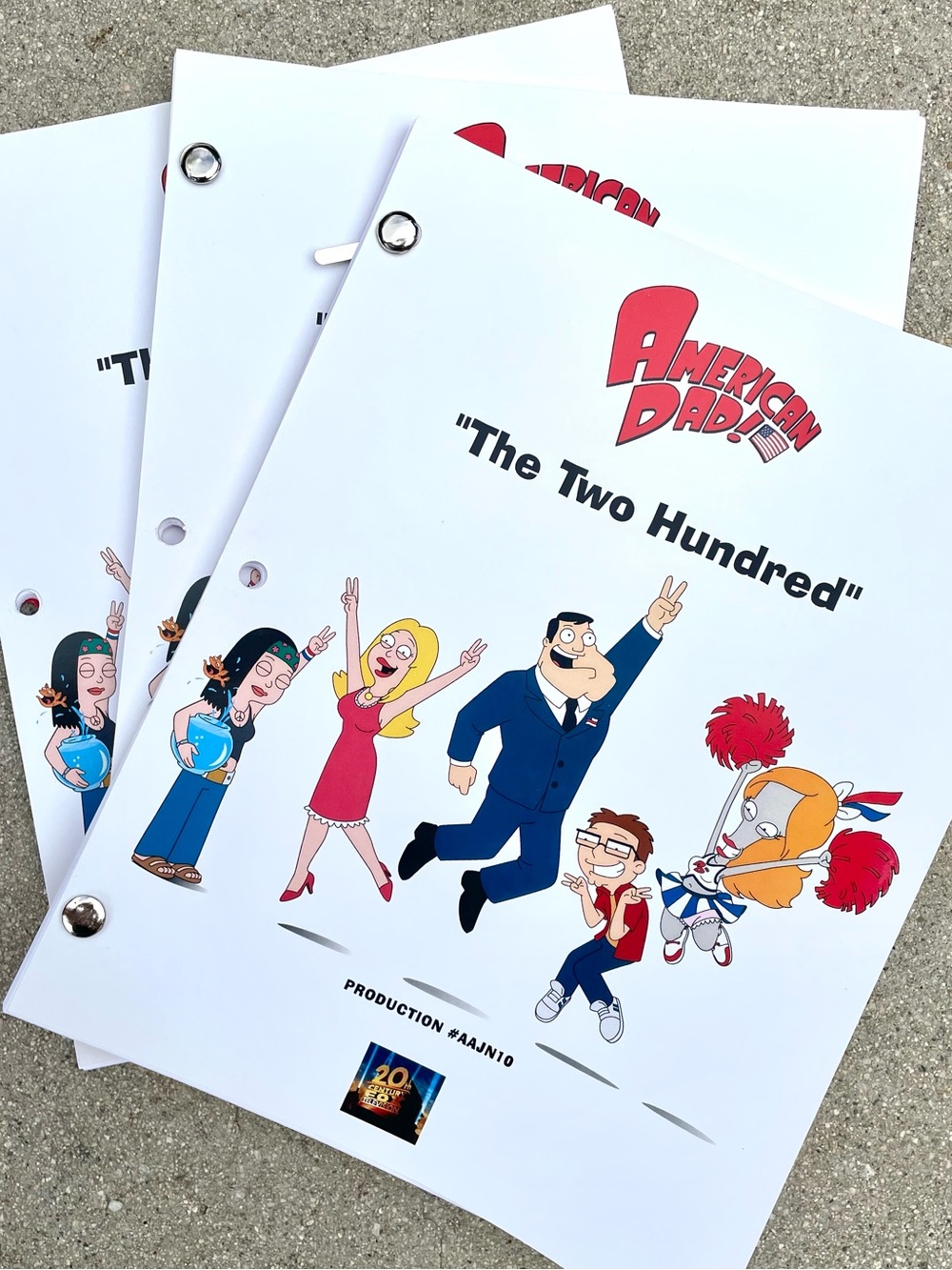 American Dad Authentic 200th Episode Signed Table-Draft Script The Two Hundred